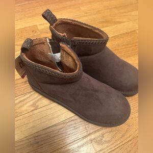 Muk Luks Brown Suede Ankle Boots - Comfortable Slip-On